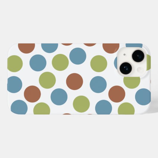 Coques Case-Mate iPhone Points bleus, verts et Brown (Verso (horizontal))