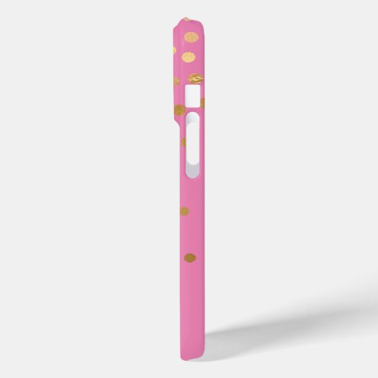 Coques Case-Mate iPhone Points Confetti Glam Or Rose (Verso / Gauche)