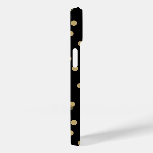 Coques Case-Mate iPhone Points Confetti Noir et Or (Verso / Droite)
