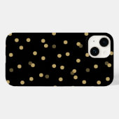 Coques Case-Mate iPhone Points Confetti Noir et Or (Verso (horizontal))