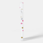 Coques Case-Mate iPhone Points Confetti rose et or Monogramme (Verso / Gauche)