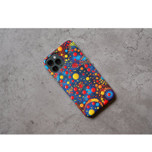 Coque iPhone 15 Pro Points Cosmiques Liquides Vibrants Art Espace Abst