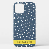 Coques Case-Mate iPhone Points Dalmatiens Bleus De La Marine, Spots, Dotés (Verso)