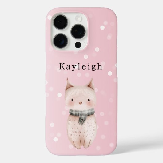 Coques Case-Mate iPhone Points de confettis rose pastel chat (Verso)