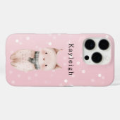 Coques Case-Mate iPhone Points de confettis rose pastel chat (Verso (horizontal))