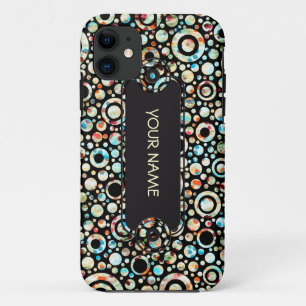 Etui iPhone Case-Mate Points de couleur et Motif circulaire + votre text