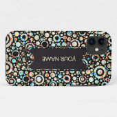 Coques Case-Mate iPhone Points de couleur et Motif circulaire + votre text (Dos (Horizontal))