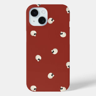 Coque Pour iPhone 15 Points de crâne Kawaii mignons aléatoires rouges