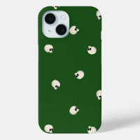 Points de crâne Kawaii mignons aléatoires vert fon