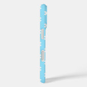 Coques Case-Mate iPhone Points de croix blancs sur bleu bébé (Verso / Droite)