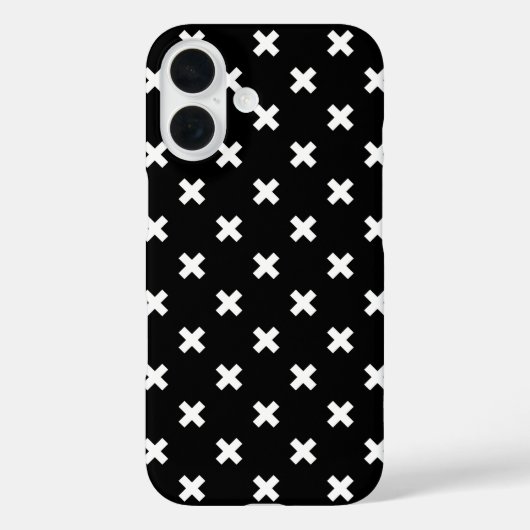 Coques Case-Mate iPhone Points de croix blancs sur fond noir (Verso)
