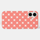 Coques Case-Mate iPhone Points de croix blancs sur pêche (Verso (horizontal))