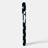 Coques Case-Mate iPhone Points de croix bleu bébé sur fond noir (Verso / Gauche)