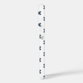 Coques Case-Mate iPhone Points de croix bleu-gris sur fond blanc (Verso / Gauche)