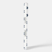 Coques Case-Mate iPhone Points de croix bleu-gris sur fond blanc (Verso / Droite)