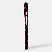 Coques Case-Mate iPhone Points de croix fuchsia sur fond noir (Verso / Gauche)