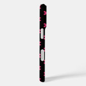 Coques Case-Mate iPhone Points de croix fuchsia sur fond noir (Verso / Droite)