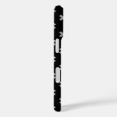 Coques Case-Mate iPhone Points de croix gris sur fond noir (Verso / Droite)