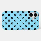 Coques Case-Mate iPhone Points de croix noirs sur bleu bébé (Verso (horizontal))