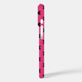 Coques Case-Mate iPhone Points de croix noirs sur fuchsia (Verso / Gauche)