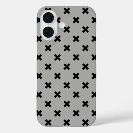 Coques Case-Mate iPhone Points de croix noirs sur gris (Verso)