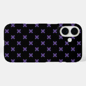 Coques Case-Mate iPhone Points de croix ultra violet sur fond noir (Verso (horizontal))