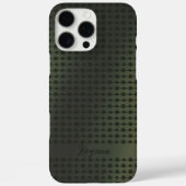Coques Case-Mate iPhone Points de métal vert élégant motif de ligne nom pe (Verso)