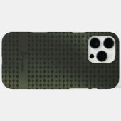 Coques Case-Mate iPhone Points de métal vert élégant motif de ligne nom pe (Verso (horizontal))