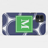 Coques Case-Mate iPhone Points de mod dans la marine (Dos (Horizontal))