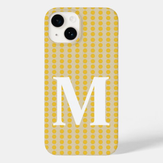 Coques Case-Mate iPhone Points d'humeur d'épices safran avec monogramme (Verso)