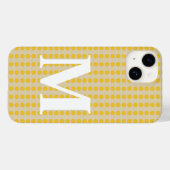 Coques Case-Mate iPhone Points d'humeur d'épices safran avec monogramme (Verso (horizontal))