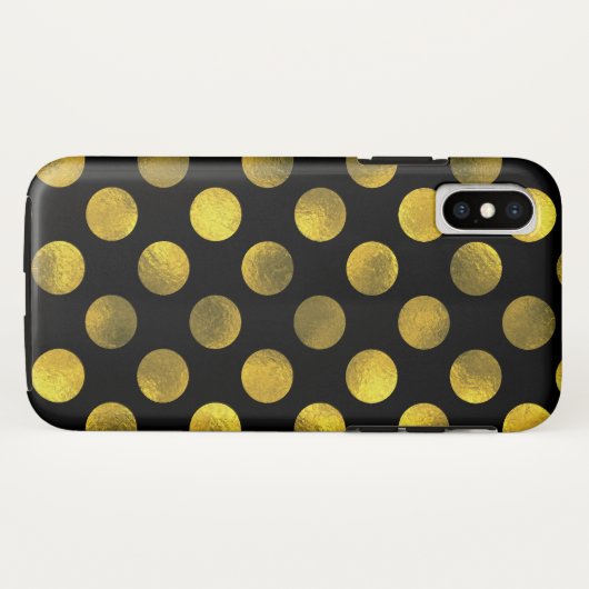 Coques Case-Mate iPhone Points dorés (Dos (Horizontal))