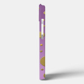 Coques Case-Mate iPhone Points dorés aléatoires sur fond violet (Verso / Gauche)