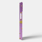 Coques Case-Mate iPhone Points dorés aléatoires sur fond violet (Verso / Droite)