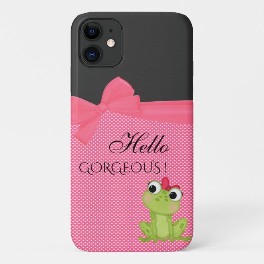 Coques Case-Mate iPhone Points, Grenouille mignonne - Message motivationne (Dos)