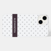 Coques Case-Mate iPhone Points gris avec bande violet poussiéreux (Verso (horizontal))