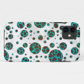 Coques Case-Mate iPhone Points Leopard Brown et Turquoise PrintPolka (Dos (Horizontal))
