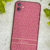 Coques Case-Mate iPhone Points Magenta & Gold Confetti tendance Personnali