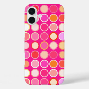 iPhone 16 Plus Case Points modernes du milieu du siècle - rose profond