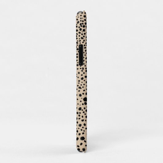 Coques Case-Mate iPhone Points noirs Abstraits peints en crème (Dos/Droite)