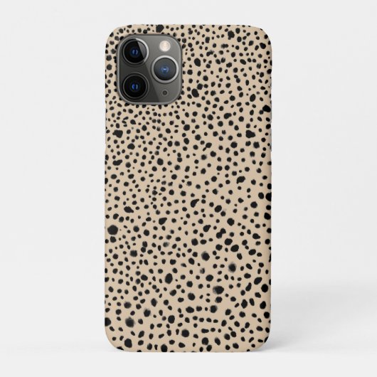Coques Case-Mate iPhone Points noirs Abstraits peints en crème (Dos)