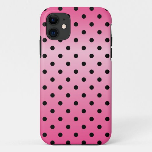 Coques Case-Mate iPhone points noirs cool sur fond rose brillant (Dos)