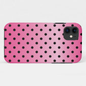 Coques Case-Mate iPhone points noirs cool sur fond rose brillant (Dos (Horizontal))