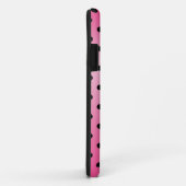 Coques Case-Mate iPhone points noirs cool sur fond rose brillant (Dos/Droite)