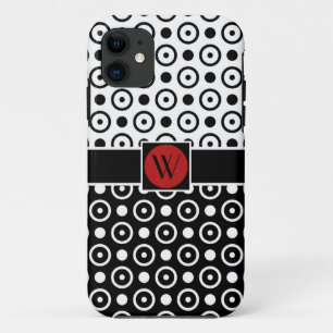 Coque Case-Mate Pour iPhone Points noirs et blancs élégants