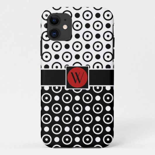 Coques Case-Mate iPhone Points noirs et blancs élégants (Dos)