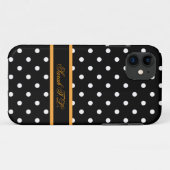 Coques Case-Mate iPhone Points noirs et blancs élégants (Dos (Horizontal))
