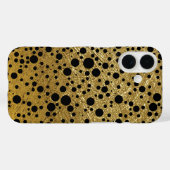 Coques Case-Mate iPhone Points noirs Faux Gold (Verso (horizontal))