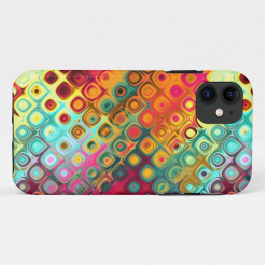 Coques Case-Mate iPhone Points Rainbow Red Liquid Abstrait Motif Coque-Mat (Dos (Horizontal))