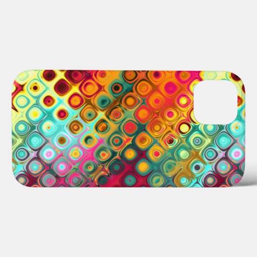 Coques Case-Mate iPhone Points Rainbow Red Liquid Motif Abstrait (Verso (horizontal))